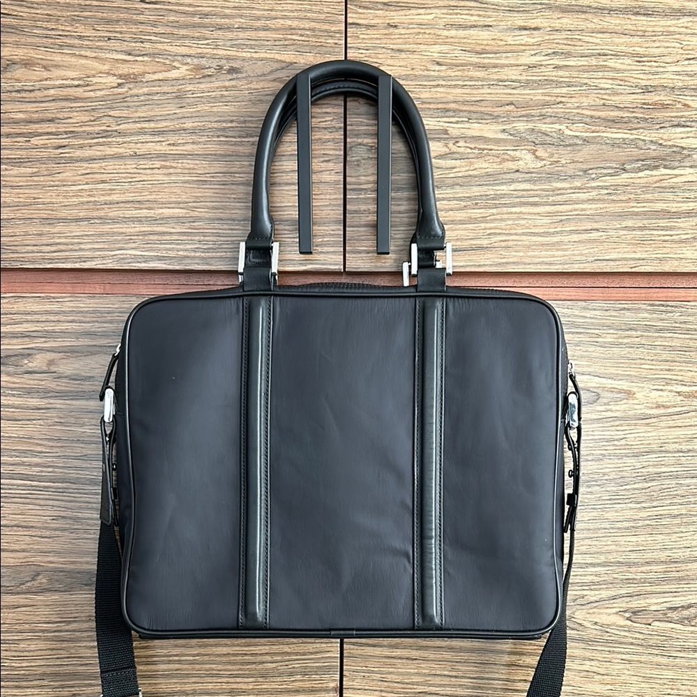 WANT Les Essentiels 'Haneda' Black Leather-Trimmed Nylon Briefcase - Picture 7 of 12